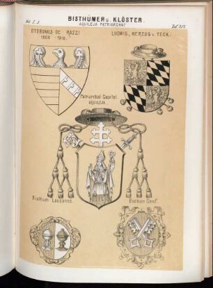 Taf. 217. Aquileja Patriarchat. - Otobonus de Razzi 1302 - 1315. - Ludwig, Herzog v. Teck. - Patriarchal. Capitel. Aquileja. - Bisthum Lausanne. - Bisthum Genf