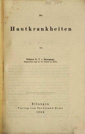 Die Hautkrankheiten, 1