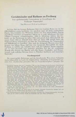 Gerichtslaube und Rathaus zu Freiburg.