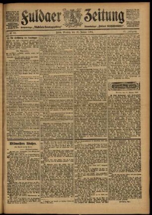 Ausgabe vom Montag, den 18. Januar 1904.