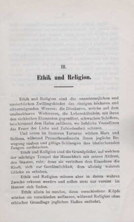 III. Ethik und Religion.