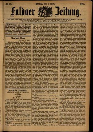 Ausgabe vom Montag, den 04. April 1887.