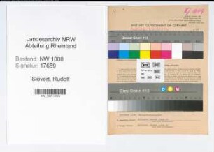 Entnazifizierung Rudolf Sievert, geb. 30.12.1895 (Berater)