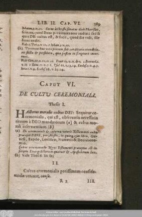 Caput VI. De Cultu Ceremoniali.