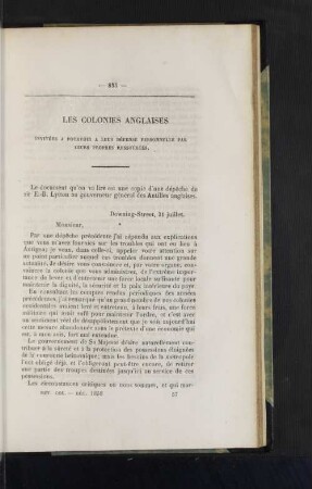 Les colonies anglaises