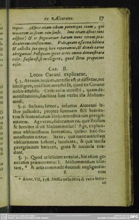 Cap. II. Locus Corani explicatur