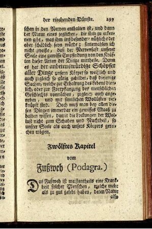 Zwölftes Kapitel vom Fußweh (Podagra.)