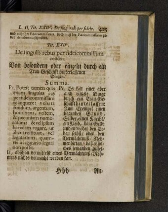 Tit. XXIV. De singulis rebus per fideicommissum relictis.