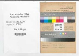 Entnazifizierung Hugo Zikoll , geb. 19.08.1893 (Steiger)