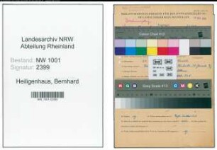 Entnazifizierung Bernhard Heiligenhaus, geb. 21.09.1905 ()