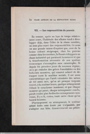 VII. Les responsabilités du pouvoir