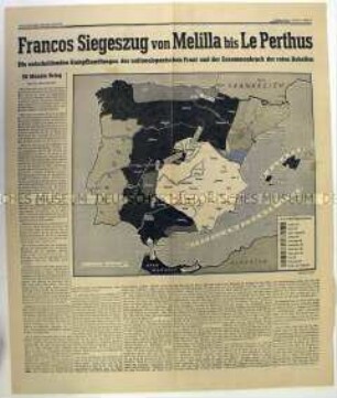 Fragment der Tageszeitung "Völkischer Beobachter" zum Spanischen Bürgerkrieg