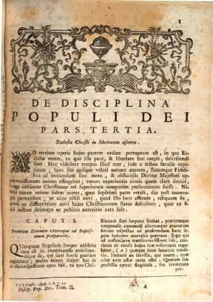Disciplina Populi Dei In Novo Testamento, 2. Posteriores Duas Partes Exhibens