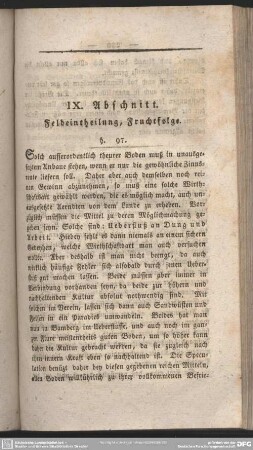 IX. Abschnitt. Feldeintheilung, Fruchtfolge
