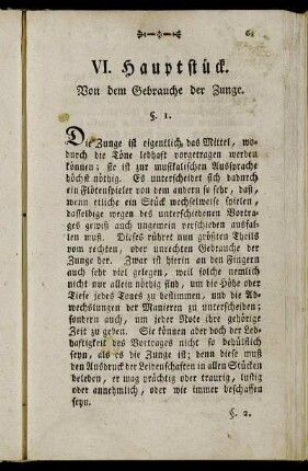 VI. Hauptstück. Von dem Gebrauche der Zunge.