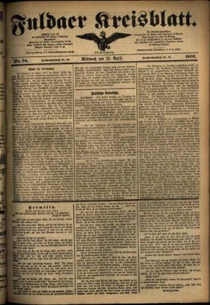 Ausgabe vom Mittwoch, den 25. April 1906.