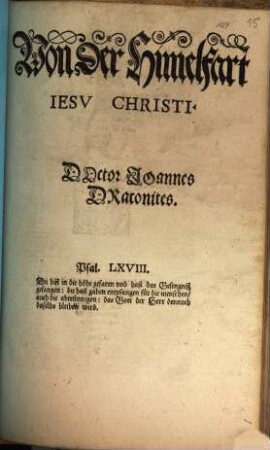 Von der Himelfart Jesu Christi