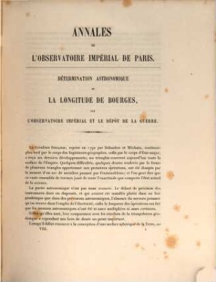 Annales de l'Observatoire de Paris. Mémoires. 8, 8. 1866