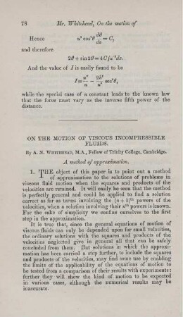 On the motion of viscous incompressible fluids.