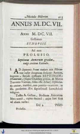 Gestorum Synopsis.