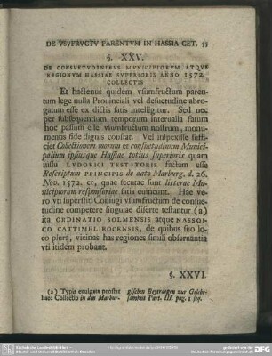 §. XXV. De Consuetudinibus Municipiorum Atque Regionum Hassiae Superioris Anno 1572. Collectis