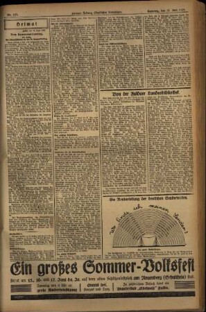 Zweite Ausgabe vom Samstag, den 15. Juni 1929.