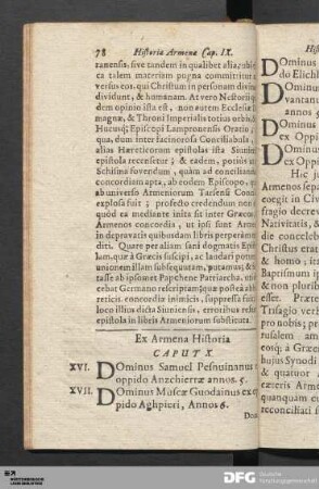 Ex Armena Historia Caput X.