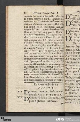 Ex Armena Historia Caput X.