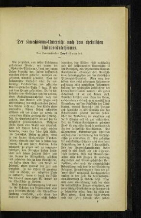 ¬Der¬ Katechismus-Unterricht nach dem rheinischen Unions-Katechismus