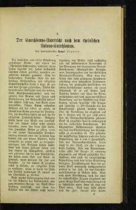 ¬Der¬ Katechismus-Unterricht nach dem rheinischen Unions-Katechismus