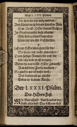 Der LXXXI. Psalm. - Der XCII. Psalm.