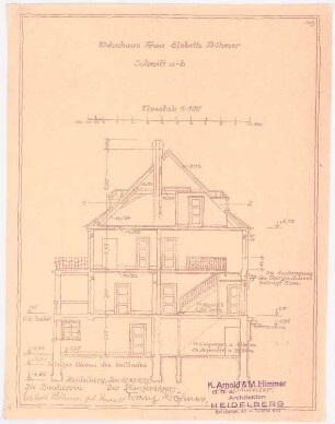 Wohnhaus Böhmer, Heidelberg: Schnitt 1:100