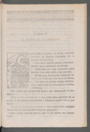 Capítulo IV - Al borde de la tragedia