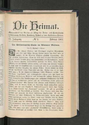 12. Jahrgang. No. 2. Februar 1902.