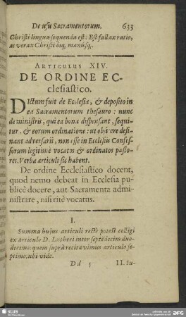 Articulus XIV. De Ordine Ecclesiastico