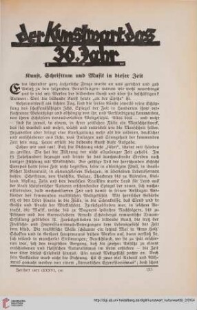 36: Kunst, Schrifttum und Musik in dieser Zeit
