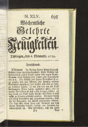 XLV. (6. Novembr. 1739)
