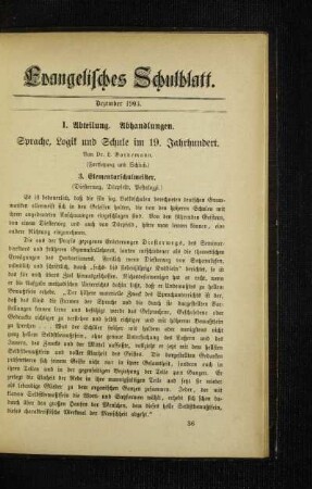 Sprache, Logik und Schule im 19. Jahrhundert : (Fortsetzung und Schluß)