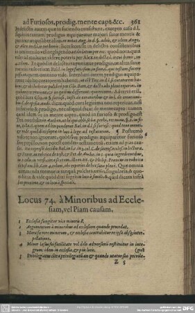 Locus 74. à Minoribus ad Ecclesiam, vel Piam causam