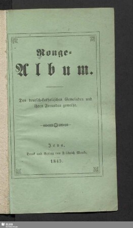 Ronge-Album : den deutsch-katholischen Gemeinden und ihren Freunden geweiht