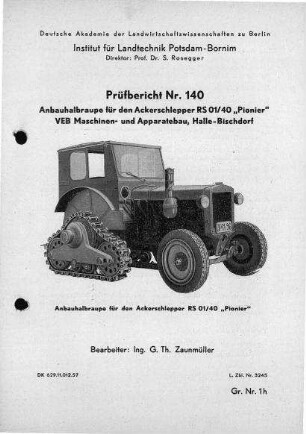 Anbauhalbraupe für RS 01/40