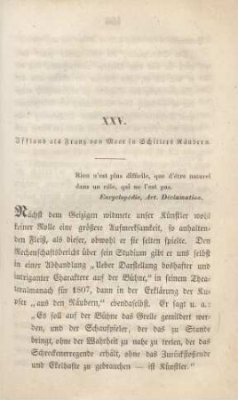 XXV. Iffland als Franz von Moor in Schillers Räubern
