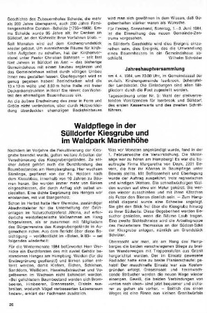 Waldpflege in der Sülldorfer Kiesgrube und im Waldpark Marienhöhe