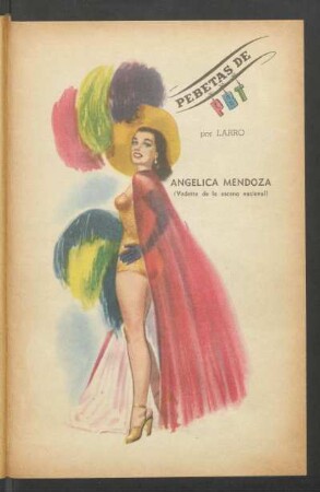 Angélica Mendoza (vedettte de la escena nacional) - [Dibujo] : Pebetas de PBT