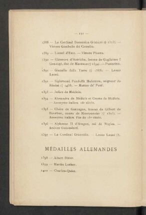 Médailles Allemandes