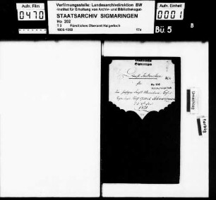 Dienstinstruktion für den Oberamtmann Hof- und Regierungsrat Gottlieb Schwarzmann (mit Siegel und Unterschrift des Fürsten Anton Aloys von Hohenzollern-Sigmaringen)