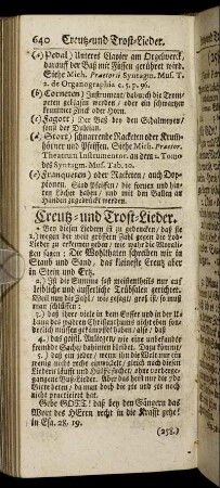Creutz- und Trost-Lieder.