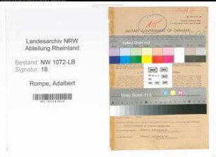 Entnazifizierung Adalbert Rompe , geb. 07.10.1907 (Regierungsrat)