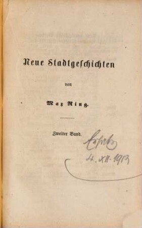 Neue Stadtgeschichten, 2