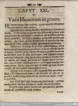 Caput XXI. De Vitiis Humorum in genere